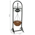 thumbnail image 3 of Sunnydaze 16" x 14" x 48" Metal Hanging Basket Planter with Welcome Sign, 3 of 8