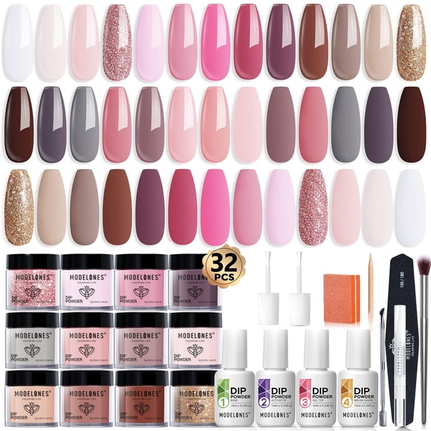 Kit de uñas en polvo Modelones para principiantes, 20 colores