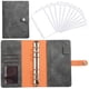 thumbnail image 1 of Cuaderno de escritura recargable, tamaño personal A6, cuaderno de espiral con 6 anillas, cuaderno de diario recargable de cuero PU, cuaderno de bolsillo, cuaderno de viajero, gris oscuro, 1 of 5