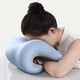 thumbnail image 4 of Almohada de cuello de espuma de color azul y gris, almohada de apoyo para dormir, descanso en escritorio y uso en el hogar, almohada de espuma de memoria de oficina para cuello - 30*18*24cm, 4 of 6