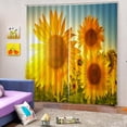 thumbnail image 2 of Práctico Tratamiento De Ventana Decorativo Paisaje De Poliéster Cortina Opaca De Impresión En 3D, 2 Paneles / (59 '' W '' L) Girasol Soledad Cortina de poliéster, 2 of 8