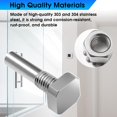 thumbnail image 4 of Kit de clavijas giratorias para puertas de ducha Aoheke Stainless Steel Repair, 4 of 7