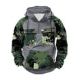 thumbnail image 3 of qolati Camouflage Hoodies for Men Color Block Lightweight Quater Zip Pullover Tops Vintage Sweatshirt Casual Long Sleeve Cargo Hoodies with Pockets Gray XL, 3 of 4