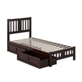 thumbnail image 3 of AFI Tahoe Solid Wood Twin XL Platform Bed with Footboard & 2 Drawers in Espresso, 3 of 9