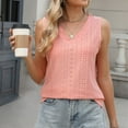 thumbnail image 2 of Dyfzdhu Tank Tops for Women Trendy Loose Solid Color V Neck Sleeveless Shirts Summer Tops Orange, 2 of 6