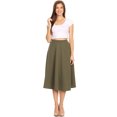 thumbnail image 5 of Moa Collection Women's Casual High Waist A-Line Midi Skirt with Elastic Waistband, 5 of 6