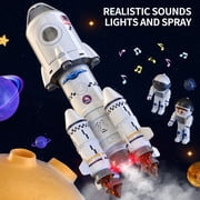 Space Rocket Toys for 3 4 5 6 7 8 9 Years Old Kids Science Educational Toys 5-in-1 STEM Aerospace Toy with 2 Astronauts, Projection Lamp, Space Toys Gift for Boys Girls 3+