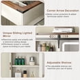 thumbnail image 3 of Longtingus Farmhouse Makeup Vanity with Charging Station and Jewelry Cabinet, 42-Inch Glass Top Table Set, 3 of 11