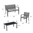 thumbnail image 5 of Devoko 4 Pieces Patio Furniture Outdoor furniture Outdoor Patio Furniture Set Textilene Bistro Set Modern Conversation Set Black Bistro Set with Loveseat Tea Table, Grey, 5 of 9