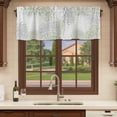 thumbnail image 6 of Sage Green White Curtain Valances for Windows, Kitchen Valance Window Treatments Panel 2 Pack, Abstract Grey Chrysanthemum Flower Rod Pocket Short Curtains for Bathroom Bedroom 60 x 18 Inch, 6 of 8