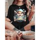 thumbnail image 1 of Women'S T-shirt, 'HAPPY-EASTER' Print, Vintage Simple Fashion, Round Neck, Casual And Comfortable, Sporty Short-sleeved T-shirt, 1 of 6