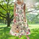 thumbnail image 5 of Vestido Sin Mangas Vestidos de playa de verano Vestidos sueltos con estampado floral de moda para el trabajo (Púrpura XL) Kuymtek para Mujer Púrpura T S, 5 of 8