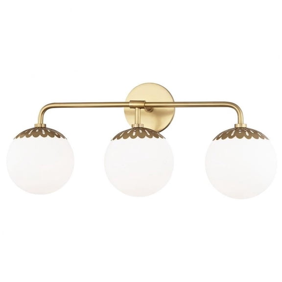 -Three Light Bath Bracket in Style-24 inches Wide By 10.5 inches High-Aged Brass Finish Bailey Street Home 735-Bel-2941783