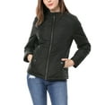 thumbnail image 5 of Allegra K Women's Stand Collar Long Sleeves Zip Up Lightweight Quilted Jacket, 5 of 7