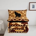 thumbnail image 5 of Manfei Retro Wolf Queen Comforter Set,Vintage Check Pine Comforter Sets Queen,Golden,Black Reversible,3-Piece,1 Comforter and 2 Pillowcases, 5 of 7