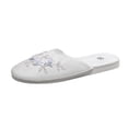 thumbnail image 4 of Chinese Slippers for Women Velvet Embroidered Closed Toe House Shoes Indoor Outdoor Non Slip Sole All Seasons Flat Comfortable Mule Slippers White 41, 4 of 9
