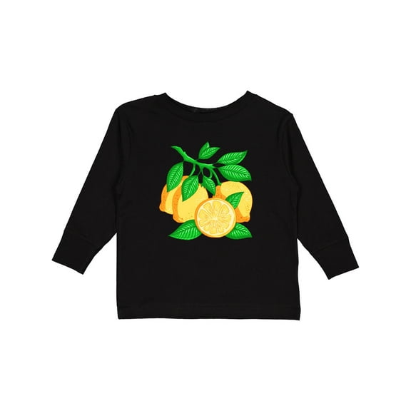 Inktastic I Love Lemons with Lemon Tree Branch Illustration Boys or Girls Long Sleeve Toddler T-Shirt
