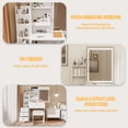 thumbnail image 5 of Natfurhome A 1 Piece Adult Minimalist 3 LED Lighting Modes, Adjustable Brightness Chair and Mirror and Drawer Table Set White, 5 of 10