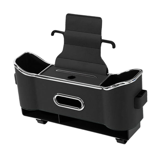 Caja de almacenamiento para asiento trasero, accesorios para automóviles, soporte para pañuelos, cuero de PU Negro