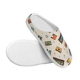 thumbnail image 3 of Haiem Retro Vintage Tape Print Women's Fuzzy Memory Foam House Slipper Cozy Home Footwear Non-slip Winter Slippers-40/41, 3 of 7