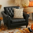 thumbnail image 5 of Taotanxi Fall Embroidered Pumpkin Throw Pillow Covers 18x18 Set of 1, Autumn Decor Cushion Cases for Couch Sofa, Farmhouse Rustic Style, Plush Textured Wool with Green Stem Embroidery, 5 of 7