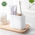 thumbnail image 2 of YSTINNG Toothbrush Holders Bamboo Electric Toothbrush Holder Bathroom Storage Organizer Countertop for Toothpaste, Floss, Razor, White DYF329-1691, 2 of 9