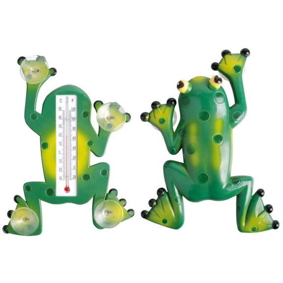 Esschert Design Frog Window Thermometer – Whimsical Decorative Indoor & Outdoor Temperature Gauge