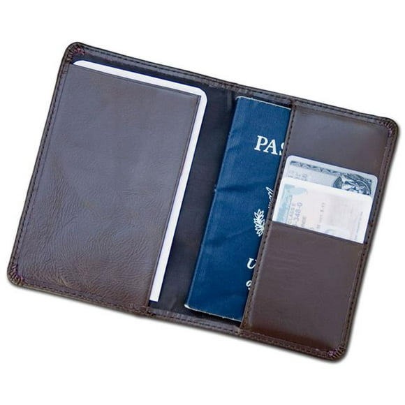 Porte-passeport en Cuir Marron Chocolat Dacasso a3442