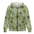 thumbnail image 4 of FOR U DESIGNS Daisy Rooster Zip Hoodies for Women Oversized Hooded Sweatshirt Size S Ladies Hooded Sweatshirts Zipper Front Down-Shoulder Collar Activewear Sportswear, 4 of 7