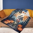 thumbnail image 4 of Happy Halloween Vampire Great Dane BOO with Pumpkins Fun and Spooky Cozy Fleece Blanket Danes Dog Lover Gifts Warm Soft Throw Blanket - 00018, 4 of 5