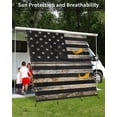 thumbnail image 3 of 4th of July RV Awning Sun Shade Screen 9'X7' Vintage American Flag Mesh Sunscreen Old Retro Wood Grain Awning Shade Screen with Zipper UV Blocker Completed Kits for RV Motorhome Camper, 3 of 7