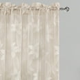 thumbnail image 3 of XWZO Sheer Curtains Set of 2, Rod Pocket Light Filtering Window Curtains with Lace Floral Design, Voile Semi Sheer Drapes for Kitchen Living Room, Beige, 30 x 36 Inch, 3 of 9
