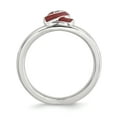 thumbnail image 2 of Sterling Silver Stackable Expressions Red Enameled Awareness Ribbon Ring - Size 6, 2 of 3