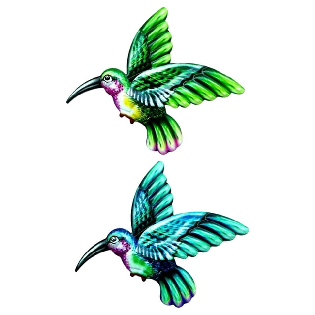 2x Metal Hummingbird Wall Decor Colgando para dormitorio Cocina Jardín Yard