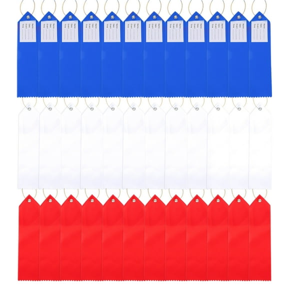 Uxcell 36Pcs Award Ribbons, 8" x 2" Blank Badge Ribbons with Rope for Competition Sports 1st 2nd 3rd Place, 3 Colors