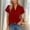 A308 Red, variant on Blouse for Women Notch V Neck Short Flutter Sleeve Casual Loose Fit Solid Lightweight Chiffon Feel Fabric Office Workwear Summer Fashion Top