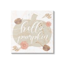 Stupell Industries Hello Pumpkin Autumn Harvest Graphic Art Gallery Wrapped Canvas Print Wall Art, Design by Lil' Rue