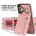 thumbnail image 4 of Nalacover for Samsung A54 5G, Wallet with RFID Credit Card Holder and Zipper Pocket,Drop Protection Flip Cover Ring Holder Kickstand with Double Magnetic Clasp, Pink, 4 of 12