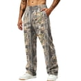 thumbnail image 2 of LTTVQM Woodland Camo Wide Leg Sweat Pants All Season Realtree Leaf Camo Breathable Light Fabric Mens Summer Wide Leg Full Length Trousers Earthy Yellow XL, 2 of 7