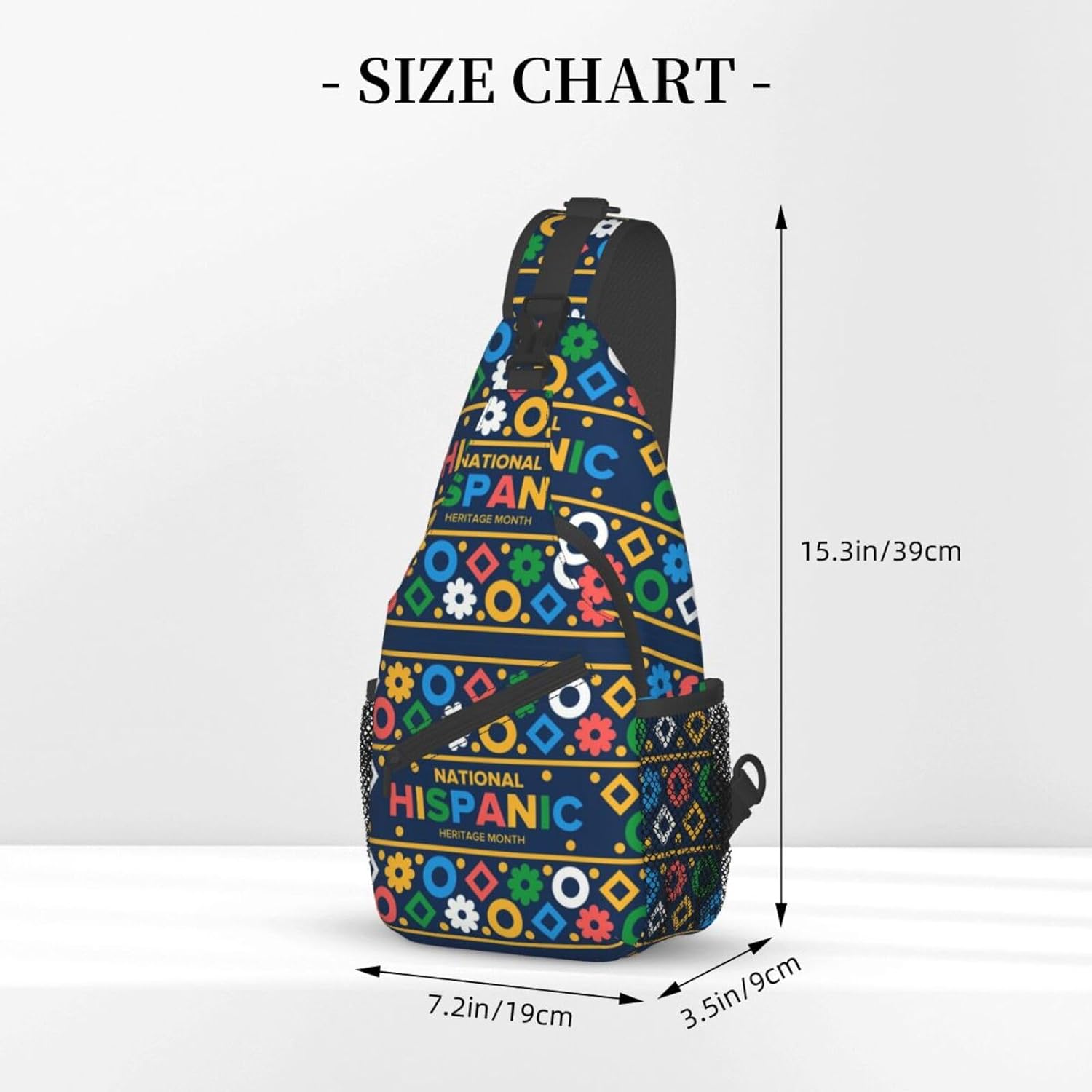 Mes Nacional De La Herencia Hispana Hispanic Heritage Month Sling Bag Crossbody Hiking Travel Chest Bags Backpack Shoulder Daypack for Women Men