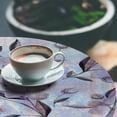 thumbnail image 3 of Ambesonne Floral Boho Fitted Round Tablecloth, Flowers Pattern Spring, 40"- 44" Diameter, Pale Ceil Blue and Lavender, 3 of 5