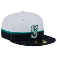 thumbnail image 3 of Men's New Era  Navy/White Seattle Mariners Paint Stroke 59FIFTY-Fitted Hat, 3 of 5
