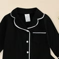 thumbnail image 4 of Ulanda Baby Button Down Pajamas Set Shirt and Pants Toddler Cotton Pjs Long Sleeve Sleepwear (Black, 18-24 Months), 4 of 4