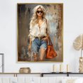 thumbnail image 2 of Designart "A Forward-Thinking Denim Fashionista I" Fashion Floater Framed Wall Art Living Room, 2 of 5