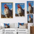 thumbnail image 4 of Designart "Rooster Portrait" Animals Framed Wall Art - Traditional Red Chicken Bedroom Framed Canvas Wall Art, 4 of 6