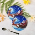thumbnail image 3 of GZHJMY Santa Claus Round Coaster, 4 Pcs Heat Resistant Absorbent Drink Coaster for Kitchen Bar Cafe Decor, 3 of 7
