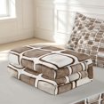thumbnail image 6 of Manfei Modern Checkered Zipper Twin Comforter Sets with Fitted Sheet and 2 Pillowcases,Art Grid Zipper Bedding Set,Brown,Light Gray Reversible,4pcs, 6 of 8