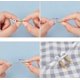 thumbnail image 3 of 4 piezas de 2 estilos, herramientas para manualidades de cuero hechas a mano, agujas de fijación de sutura, agujas de posicionamiento para coser, soporte para bordes de alfiler, puntada dispersa, 3 of 5