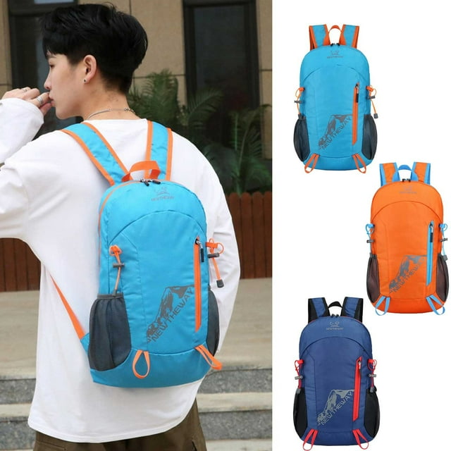 Fiudx Mochila Ligera de Senderismo, Correas Transpirables para Los Hombros, Diseño de Bastón de Trekking Lateral, Mochila Multiusos para Viajes, Deportes Al Aire Libre, para Hombre y Mujer, Tamaño 28