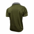 thumbnail image 6 of DPTALR Men's Solid Color Casual Lapel Half Button Short Sleeve Shirt,Army Green,Big and Tall Men M, 6 of 8